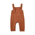 thumbnail image 1 of qolati Newborn Baby Boys Girls Romper Sleeveless Cotton Suspender Pants Jumpsuit One-Piece Bodysuits Outfits Infant Clothes, 1 of 6