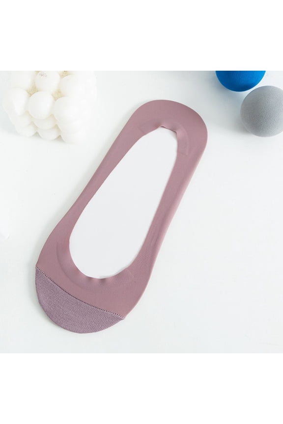 No Show Socks for Womens Soft Stretchable Non Slip Low Cut Footies Hidden Invisible Liner Socks Flats Boat Purple