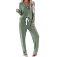 thumbnail image 1 of qolati Pajamas Sets for Women Two Piece Stylish Long Sleeve Button Down Shirts with Long Pants Sleepwear Loose Fit Soft Lounge Sets Sweatsuits, 1 of 7