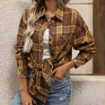 thumbnail image 1 of qolati Plaid Flannel Shirts for Women Loose Fit Boyfriend Button Down Shirt Long Sleeve Casual Work Blouse Tops Fall Shackets Jacket Multicolor XL, 1 of 9