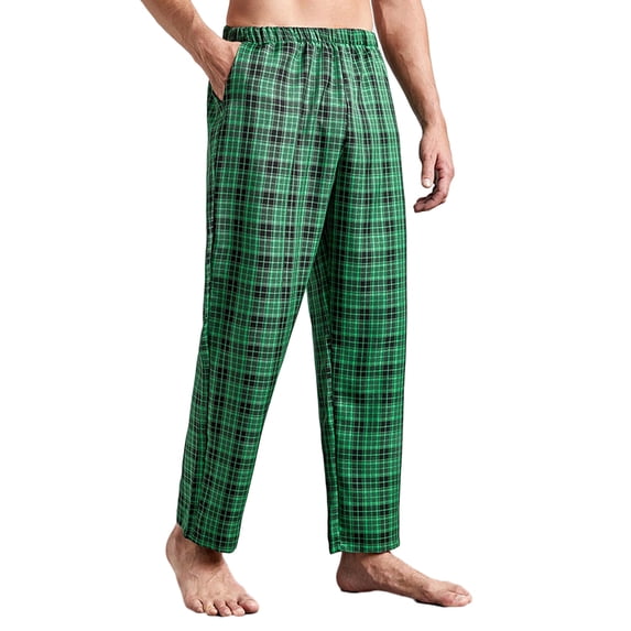 qolati Plaid Pajama Pants for Mens Classic Fitted Drawstring High Waist Yoga Pants Lightweight Lounge Sleepwear Pjs Bottoms with Pockets