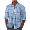 thumbnail image 1 of qolati Plaid Shirts for Men Long Sleeve Button Down Shirts Regular Fit Bigs and Talls Casual Work Shirt Spring, 1 of 6