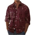 thumbnail image 1 of qolati Plaid Shirts for Men Long Sleeve Button Down Shirts Regular Fit Bigs and Talls Casual Work Shirt Spring, 1 of 6