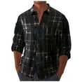 thumbnail image 1 of qolati Plaid Shirts for Men Long Sleeve Button Down Shirts Regular Fit Bigs and Talls Casual Work Shirt Spring, 1 of 6