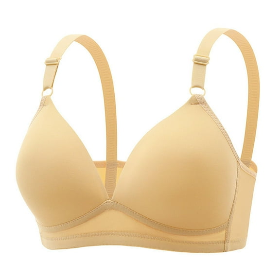 qolati Plus Size Everyday Bras for Women Basic Soft Wireless Push Up Sports Bras Adjustable Straps Seamless Stretch Full-Coverages No Underwire T-Shirt Bra