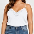 thumbnail image 1 of qolati Plus Size Tank Tops for Women Dressy Casual Lace V Neck Sleeveless Tees Summer Fashion Beach Vacation Clothes Spaghetti Strap Tanks Top L-4XL, 1 of 6