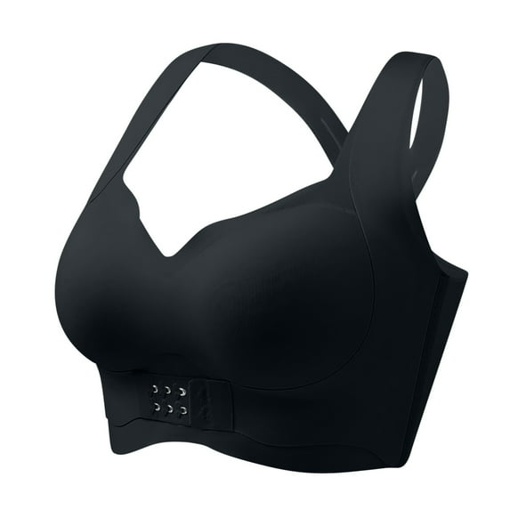 qolati Push Up Bras for Women Front Buckle Lift Bra Plus Size Wireless Non-Slip Invisible Front Hook Underwear Sports Bra