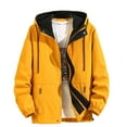 thumbnail image 1 of qolati Rain Jacket Men Color Block Hood Outdoor Lightweight Full Zip Long Sleeve Rain Softshell Coat Waterproofs Windproof Hiking Winter Coats with Pockets, 1 of 1