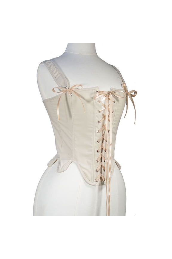 Renaissance Corset Tops for Women Gothic Vintage Lace Up Overbust Bustier Bodice Halloween Steampunk Sleeveless Tank Shapewear Khaki L