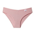 thumbnail image 1 of qolati Ribbed Knit Underwear for Women Cute Low Rises Bikini Panties High Cut Breathable Hipsters Cheeky Hipsters Briefs, 1 of 2