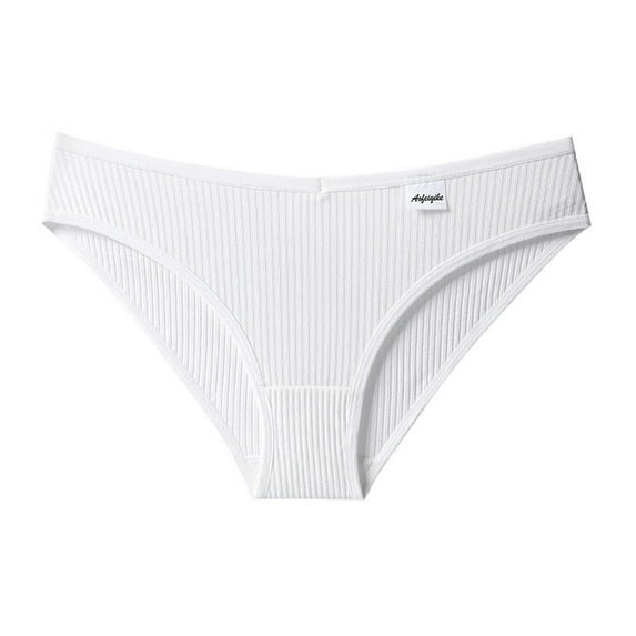 qolati Ribbed Knit Underwear for Women Cute Low Rises Bikini Panties High Cut Breathable Sexy Hipsters Cheeky Hipsters Briefs