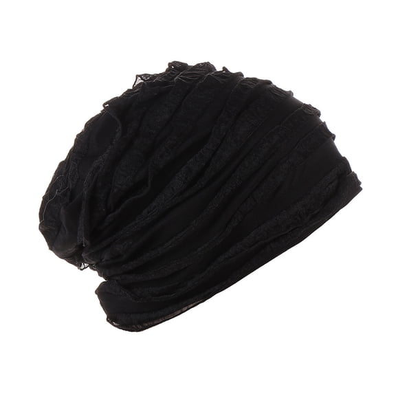 qolati Ruffled Beanie Hat for Men Women Winter Warm Headwears Knitted Hats Baggy Slouchy Skull Turbans Beanie Cap