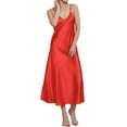 thumbnail image 1 of qolati Satin Nightgown for Women Soft Silk Nightdress Spaghetti Strap Negligee Chemise Slip Sleepwear, 1 of 4
