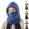 thumbnail image 1 of qolati Ski Mask Fleece Balaclava Winter Hood Mask for Women and Men Windproof Warm Fuzzy Drawstring Face Cover Hat Coffee Free Size, 1 of 7