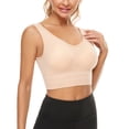 thumbnail image 1 of qolati Sports Bra for Women Seamless Stretch Full-Coverages Beauty Back Everyday Bras Comfortable Breathable High Impact Support Workout Crop Tank Tops with Built in Bra, 1 of 5