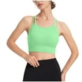 thumbnail image 1 of qolati Sports Bra for Womens Longline Strappy Padded Yoga Bralette Low Impact Spaghetti Workout Crop Top, 1 of 6