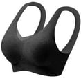 thumbnail image 1 of qolati Sports Bras for Women 2025 Breathable Wireless Breasts Bra Liftup Summer Ribbed Comforts Push Up Everyday Bras Black XL, 1 of 9