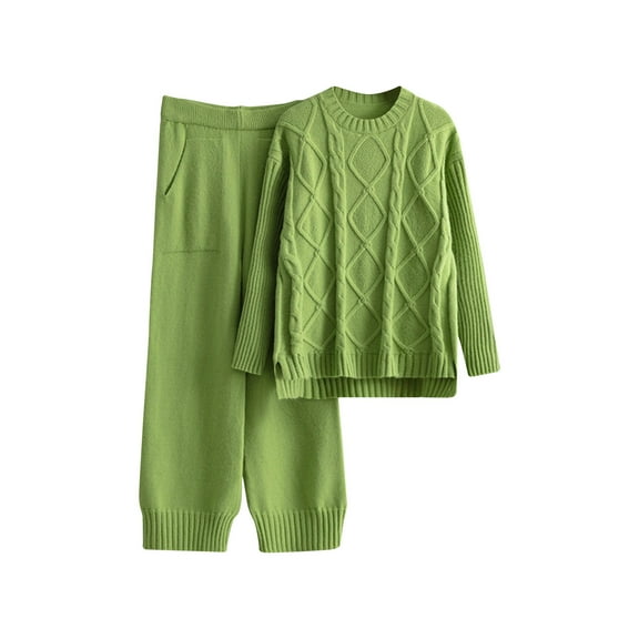 qolati Sweater Sets for Women 2 Piece Oversized Slouchy Long Sleeve Knit Pullover Tops Matching Sets Cozy Knit Sets 2024 Fall Outfits Loungwear