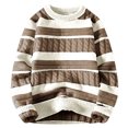 thumbnail image 1 of qolati Sweaters for Men Fashion Color Block Crewneck Pullover 2024 Fall Jumper Tops Casual Loose Long Sleeve Sweater Outwear, 1 of 4