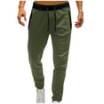 thumbnail image 1 of qolati Sweatpants for Men Mid Waisted Solid Drawstring Athletic Daily Track Pants Casual Fitted Jogging Sports Pants, 1 of 6