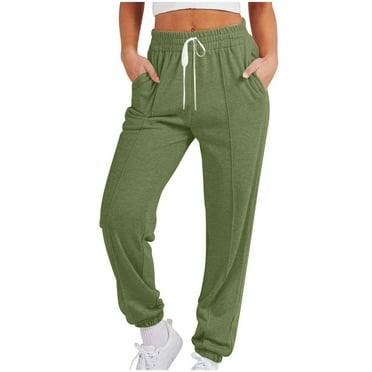 qolati Sweatpants for Women 2024 Fall Fleece Joggers Baggy Cinch Bottom High Waisted Drawstring Gym Workout Lounge Pants with Pockets Army Green S 4