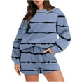 thumbnail image 1 of qolati Sweatshirt Sets for Women 2 Piece Casual Shorts Oversized Tacksuit Set Y2k Long Sleeve Pullover Tops with Sport Shorts Macting Sets 2023 Trendy Outfits, 1 of 6