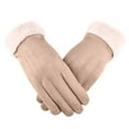 thumbnail image 1 of qolati Thermal Winter Gloves for Women Cold Weather Touchscreen Soft Warm Lining Faux Suede Texting Gloves Elastic Windproof Mittens for Driving, 1 of 6