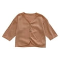 thumbnail image 1 of qolati Toddler Baby Girls Cropped Cardigan Kids Long Sleeve Cable Knitted Sweater Button Closure Sweater Shawl Fall Winter Clothes, 1 of 4