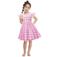 thumbnail image 1 of qolati Toddler Baby Girls Plaid Romper Dresses 1950s Sleeveless Smocked Rockabilly Dress Vintage Princess Party Cocktail Dress, 1 of 7