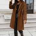 thumbnail image 1 of qolati Trench Coat for Women 2023 Fall Fashion Open Front Overcoat Mid-Long Outerwear Classic Fit Solid Color Buttons Down Cardigan Jackets, 1 of 7
