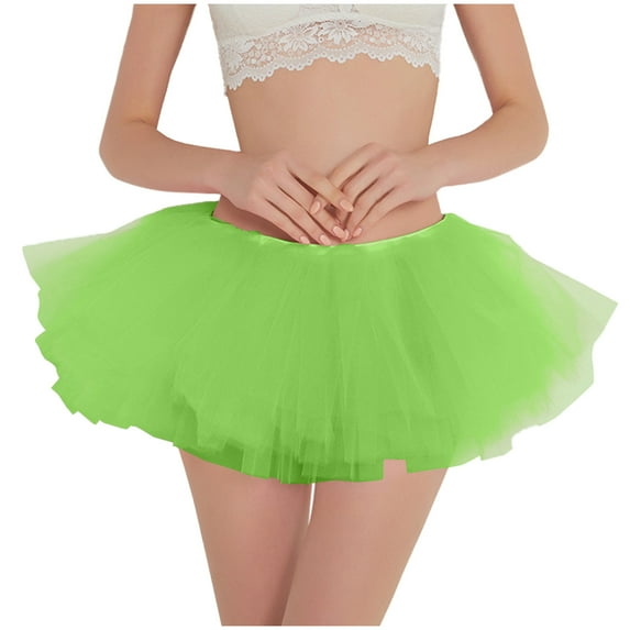 qolati Tulle Skirts for Women Petticoat Ballets Skirts Short Prom Dress Up Layered Princesses Dance Mesh Mini Skirts