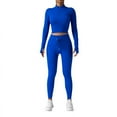 thumbnail image 1 of qolati Two Piece Outfits Women Tracksuit Sets Long Sleeve Zip Up Cropped Tops Jogger Leggings Gym Workout Set Athletic Yoga Running Sweatsuits, 1 of 6