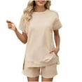 thumbnail image 1 of qolati Two Piece Sets for Women 2024 Casual Oversized T Shirts and Biker Shorts Lounge Workout Tracksuits 2 Piece Sets Fashion Loose Summer Outfits, 1 of 6