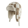 thumbnail image 1 of qolati Unisex Winter Trapper Hat Plaid Fleece Linen Hunting Hat Windproof Ski Sherpa Hat Cap Warm Bomber Hat, 1 of 3