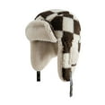 thumbnail image 1 of qolati Unisex Winter Trapper Hat Plaid Fleece Linen Hunting Hat Windproof Ski Sherpa Hat Cap Warm Bomber Hat, 1 of 3