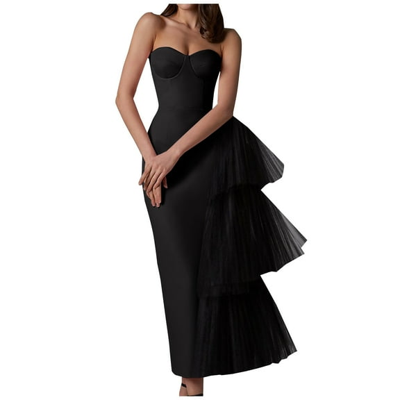 qolati Wedding Guest Dresses for Women Elegant Bodycon Wrap Off The Shoulder Cocktail Evening Gowns Long High Stretch Mesh Ruffle Party Maxi Dresses