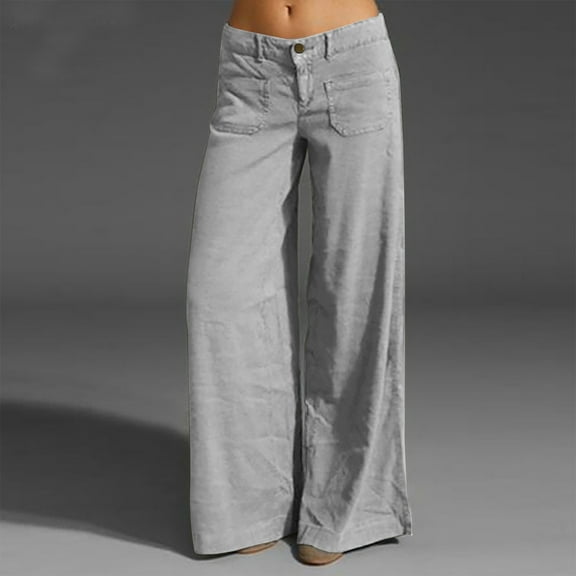 qolati Wide Leg Cargo Pants for Women Y2k Baggy High Waist Work Trousers Business Casual Loose Dress Flowy Palazzo Pants