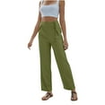thumbnail image 1 of qolati Wide Leg Pants Women Summer High Elastic Waisted Palazzo Lounge Trousers Casual Loose Business Work Straight Suit Pants, 1 of 7