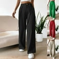 thumbnail image 1 of qolati Wide Leg Pants for Women Casual High Waisted Tie Side Plicated Palazzo Pants Trendy Loose Fit Summer Work Lounge Trousers, 1 of 5