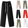 thumbnail image 1 of qolati Wide Leg Pants for Women Elastic Drawstring High Waist Cotton Linen Palazzo Lounge Trousers 2023 Plus Size Comfy Lightweight Cargo Sweatpants, 1 of 4