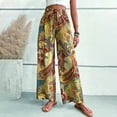 thumbnail image 1 of qolati Wide Legs Pants for Women Boho Ethnic Print Drawstring High Waisted Palazzo Pants Casual Loose Yoga Lounge Trousers with Pockets, 1 of 6