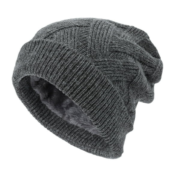 qolati Winter Beanie Hat for Men Women Fleece Lined Cable Knit Chunky Slouchy Beanie Soft Warm Outdoor Skull Ski Hiking Hats