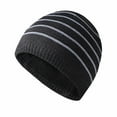 thumbnail image 1 of qolati Winter Beanie Hats for Men Women Soft Warm Striped Print Slouchy Skull Cap Outdoor knitted Ski Hats Unisex, 1 of 2