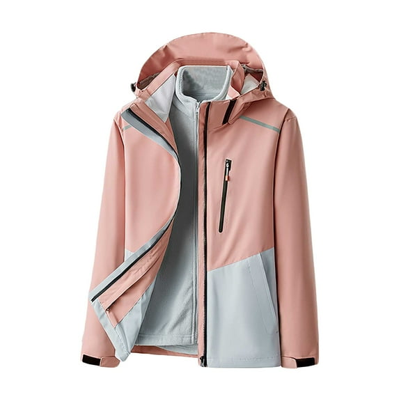 qolati Winter Coats for Women 3 in 1 Snow Ski Jacket Fleece Warm Hooded Jackets Waterproof Windbreaker Outdoor Hiking Travel Raincoats Outwear