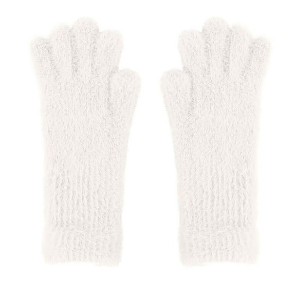 qolati Winter Gloves for Women Wool Blends Elastic Cuff Knitted Gloves Soft Stretchy Warm Thermal Gloves for Cold Weather