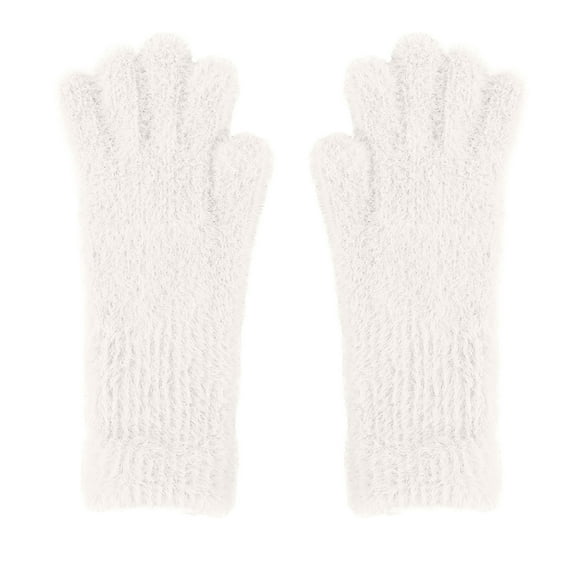 qolati Winter Gloves for Women Wool Blends Elastic Cuff Knitted Gloves Soft Stretchy Warm Thermal Gloves for Cold Weather