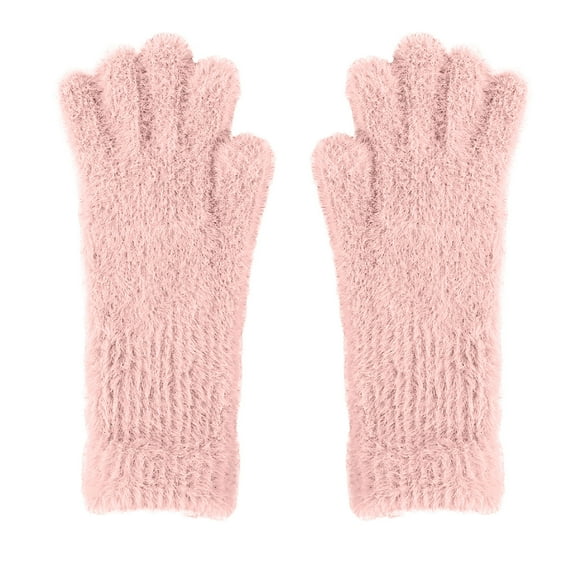 qolati Winter Gloves for Women Wool Blends Elastic Cuff Knitted Gloves Soft Stretchy Warm Thermal Gloves for Cold Weather