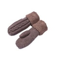 thumbnail image 1 of qolati Winter Sherpa Lined Gloves for Women Chunky Cable Knit Mittens Windproof Thermal Fuzzy Fleece Thickened Warm Snow Gloves, 1 of 3