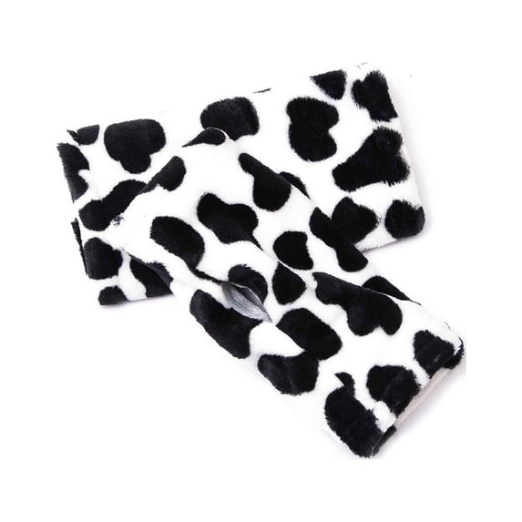 qolati Woman Fleece Winter Gloves Ctue Knitted Half Finger Gloves For Girls Warm Soft Fingerless Wrist Gloves Arm Sleeves Hand Warmers with Cold Weather Gift