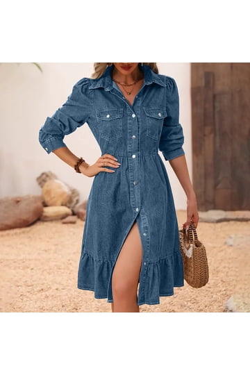 Womens Denim Dresses Casual and Stylish